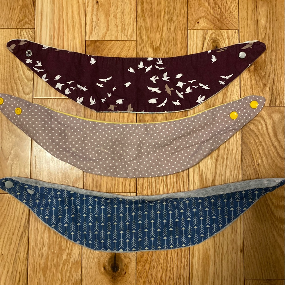 Handmade baby drool bibs